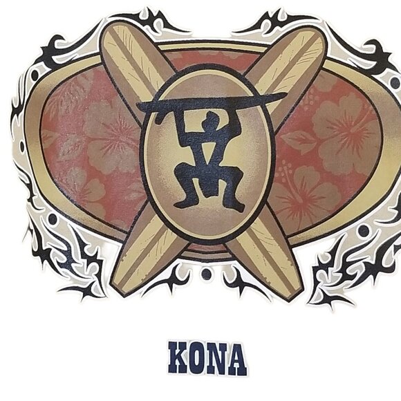 Retro Hawaii Kona Short-Sleeve XL Unisex T-Shirt Surf Boards Beige 100% Cotton - Picture 2 of 11